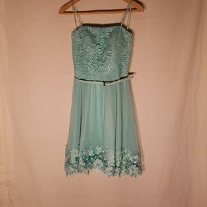 Teal Strapless Dress
